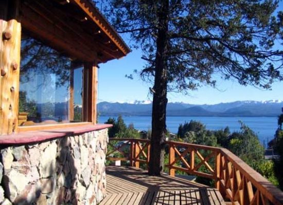 Terraza vista lago y Montaña Bariloche Patagonia